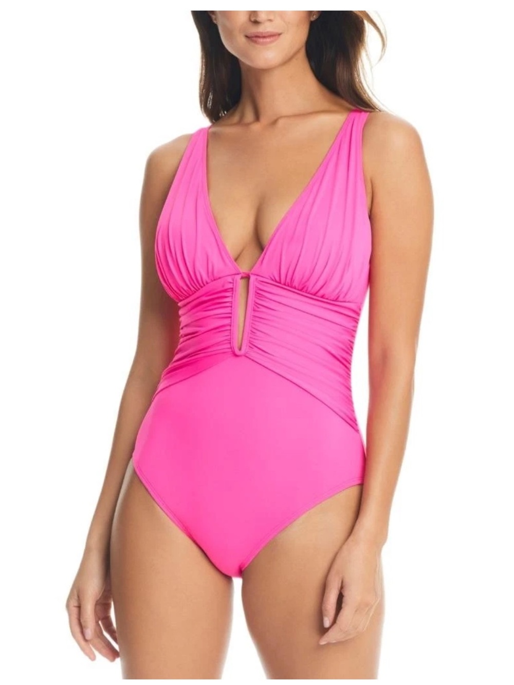 BLEU BY ROD BEATTIE PINK BLING  One-Piece Cutout Swimsuit 💗NWT💗